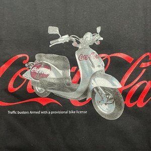 New Short Sleeve Casual Graphic T-Shirt "Vespa Bike", Black, Unisex, Large 22.5"